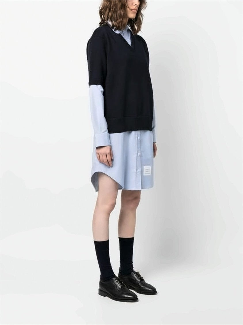 Thom Browne Layered Light Blue Button-Down Shirt