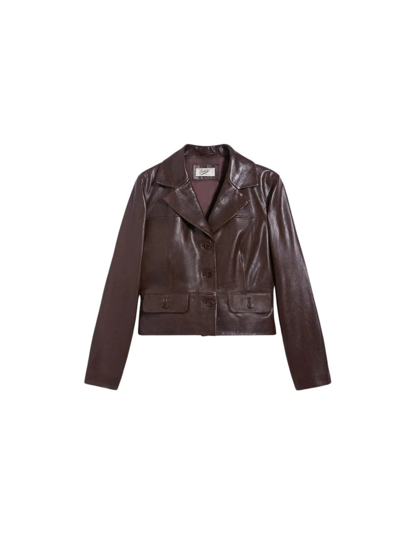 Pence Kate Mahogany Leather Blazer