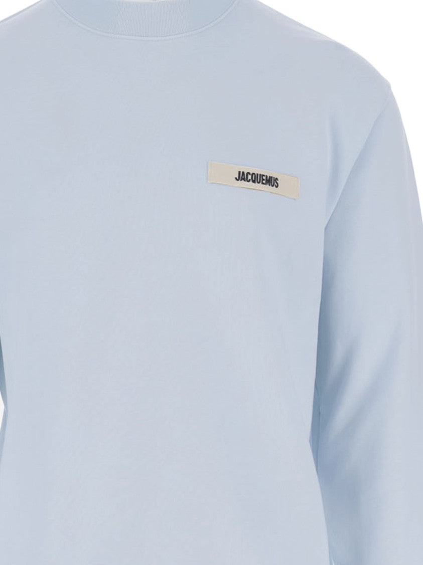 Jacquemus Light Blue Cotton Crew Neck Sweatshirt