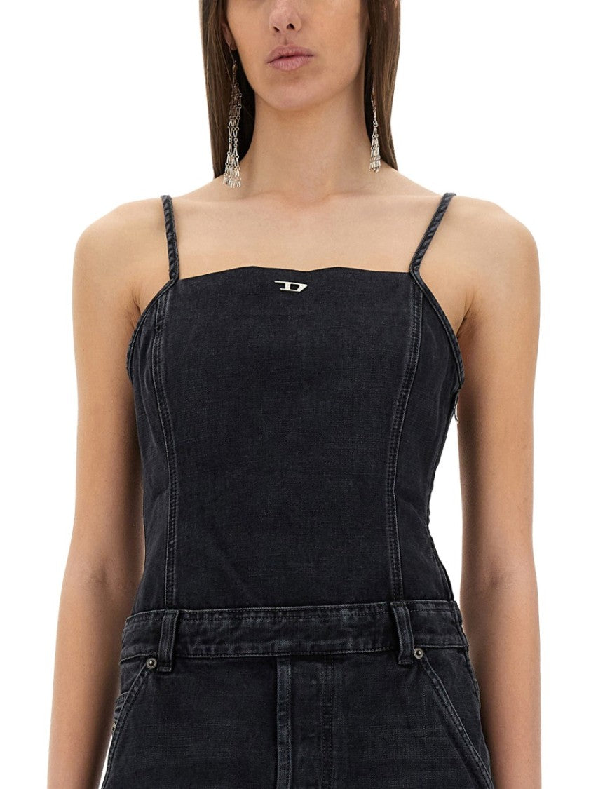 Diesel Jumpsuit With Denim Straps