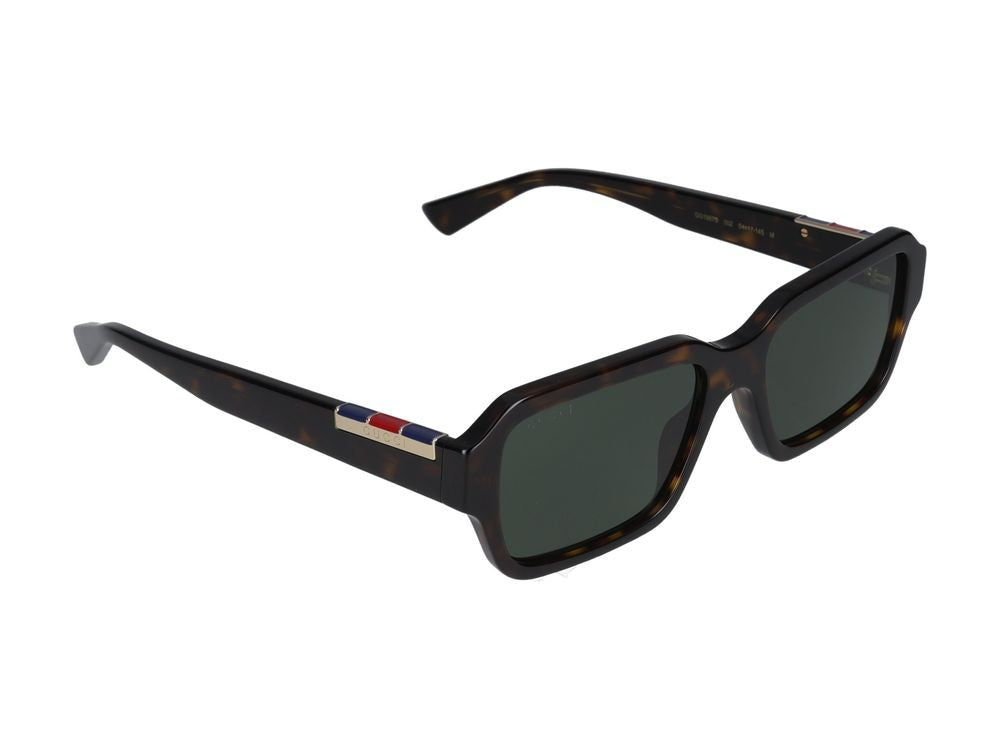 Gucci Havana Tortoiseshell Finish Bold Square Sunglasses