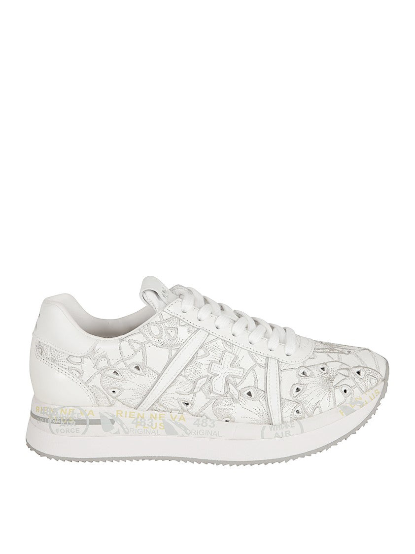 Premiata Kangaroo Leather Sneakers With Intricate Patterns And Glossy Accents