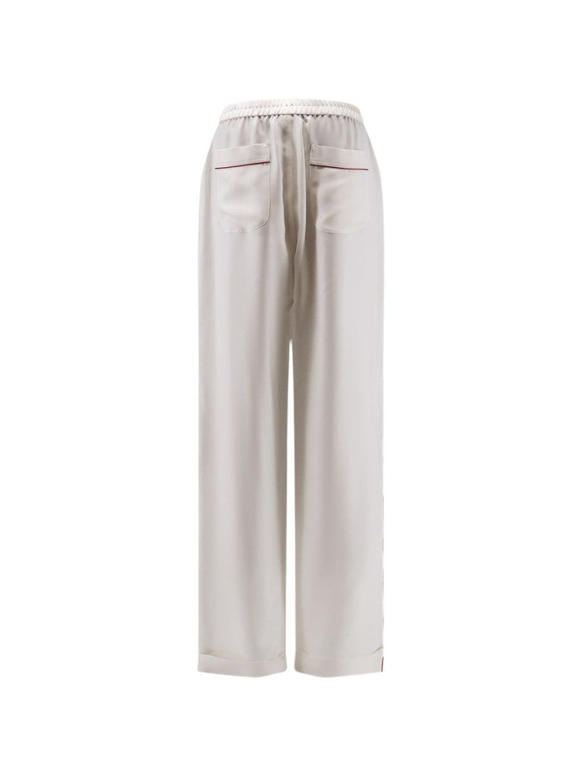 Tom Ford Beige Piped Trim Wide-Leg Pants
