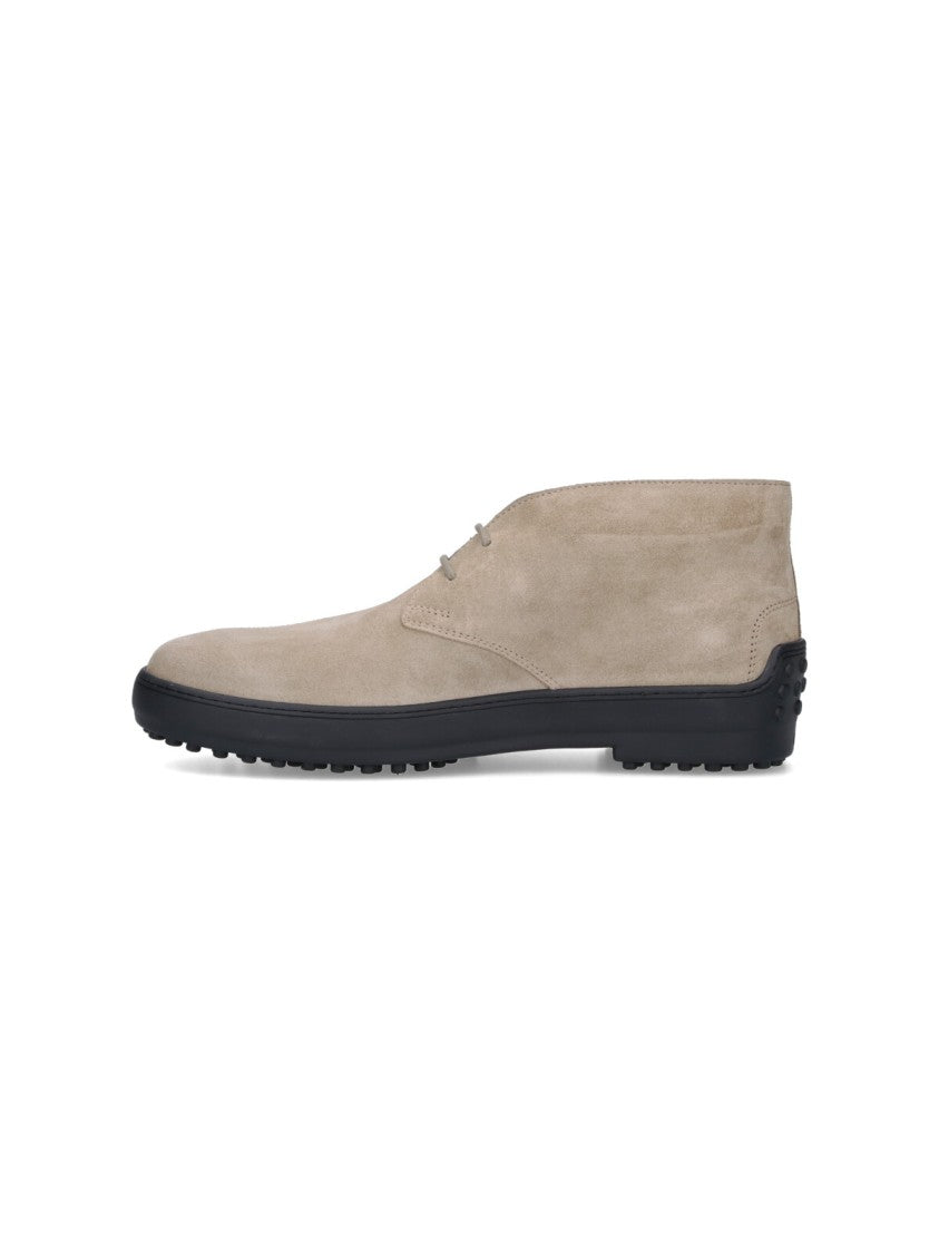 Tod's Suede Ankle Boots – Taupe