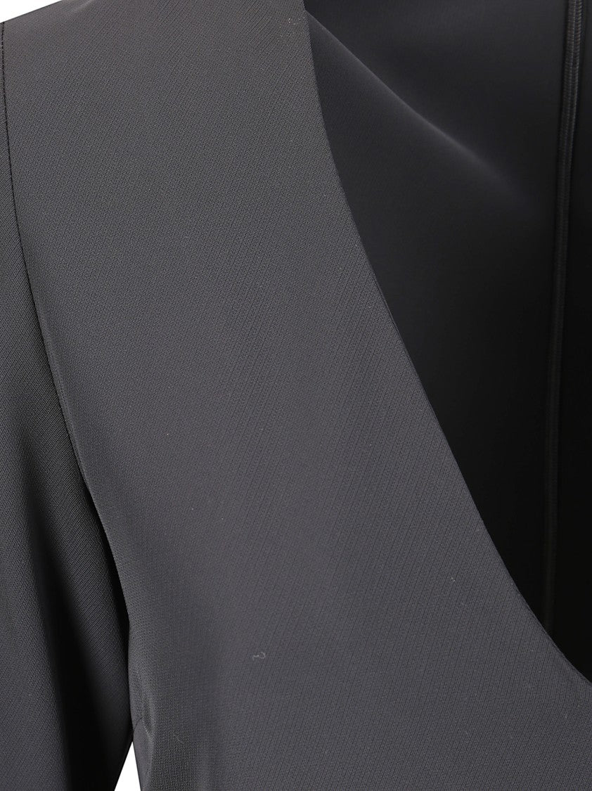 Stefano Mortari Long Black Dress With V-Neck