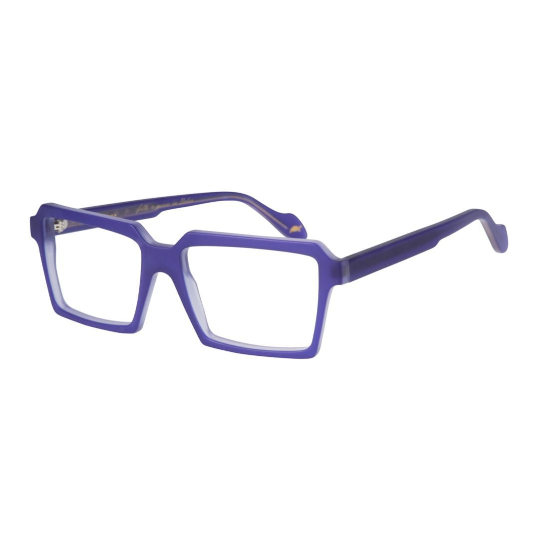 Kador Purple Disko Light Bold Oversized Square Eyeglasses