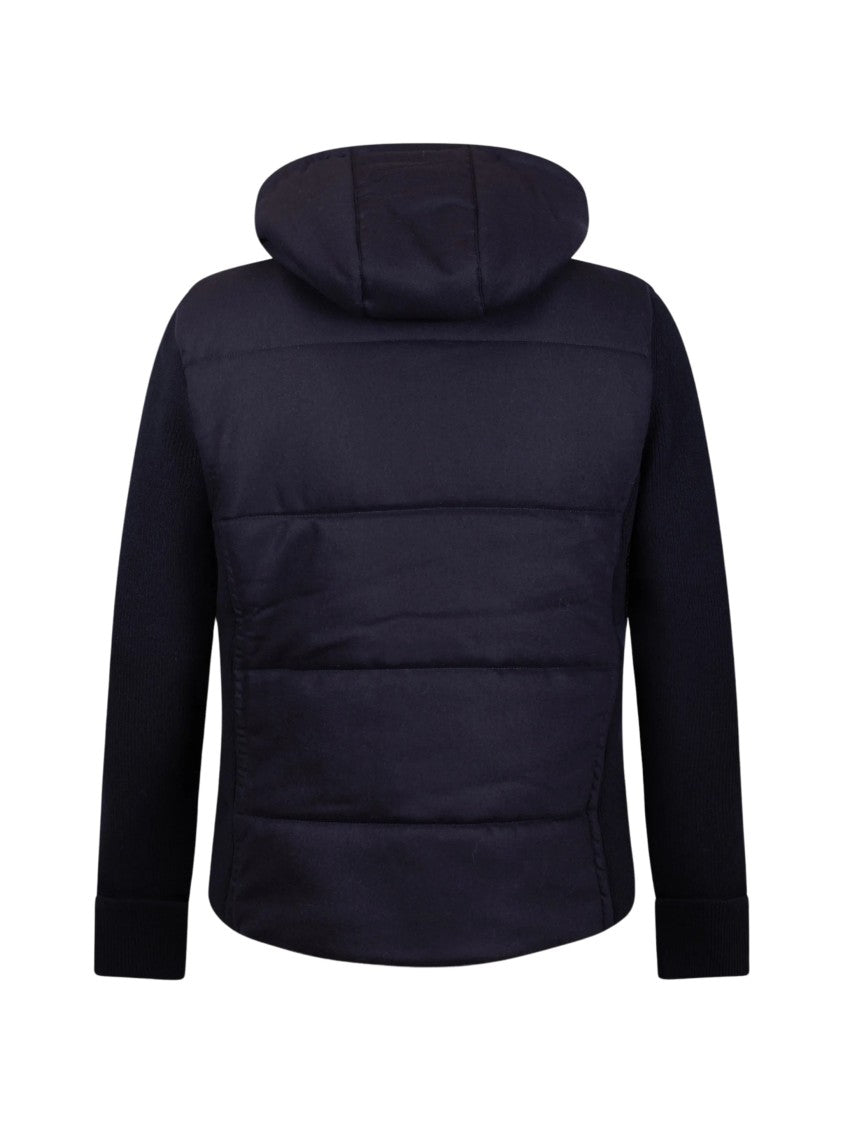 Gran Sasso Navy Blue Padded Drawstring Hooded Jacket