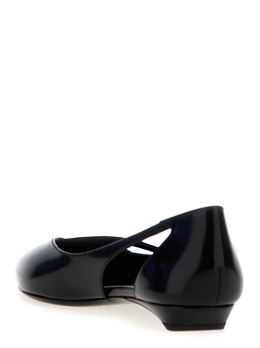 Prada Cut-Out Leather Ballet Flats