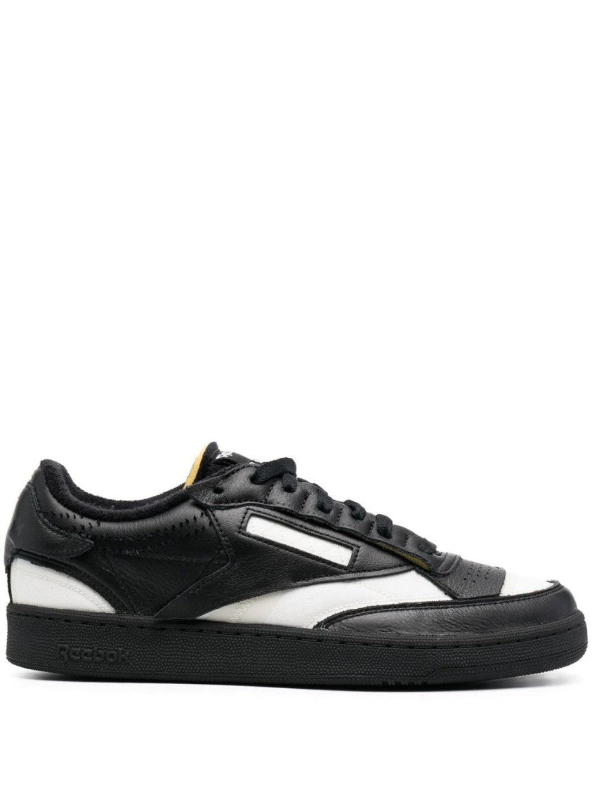 Maison Margiela Low-Top Black Leather Sneakers With Minimalist Design