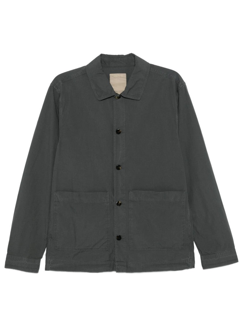 Woolrich Minimalist Grey Classic Collar Jacket