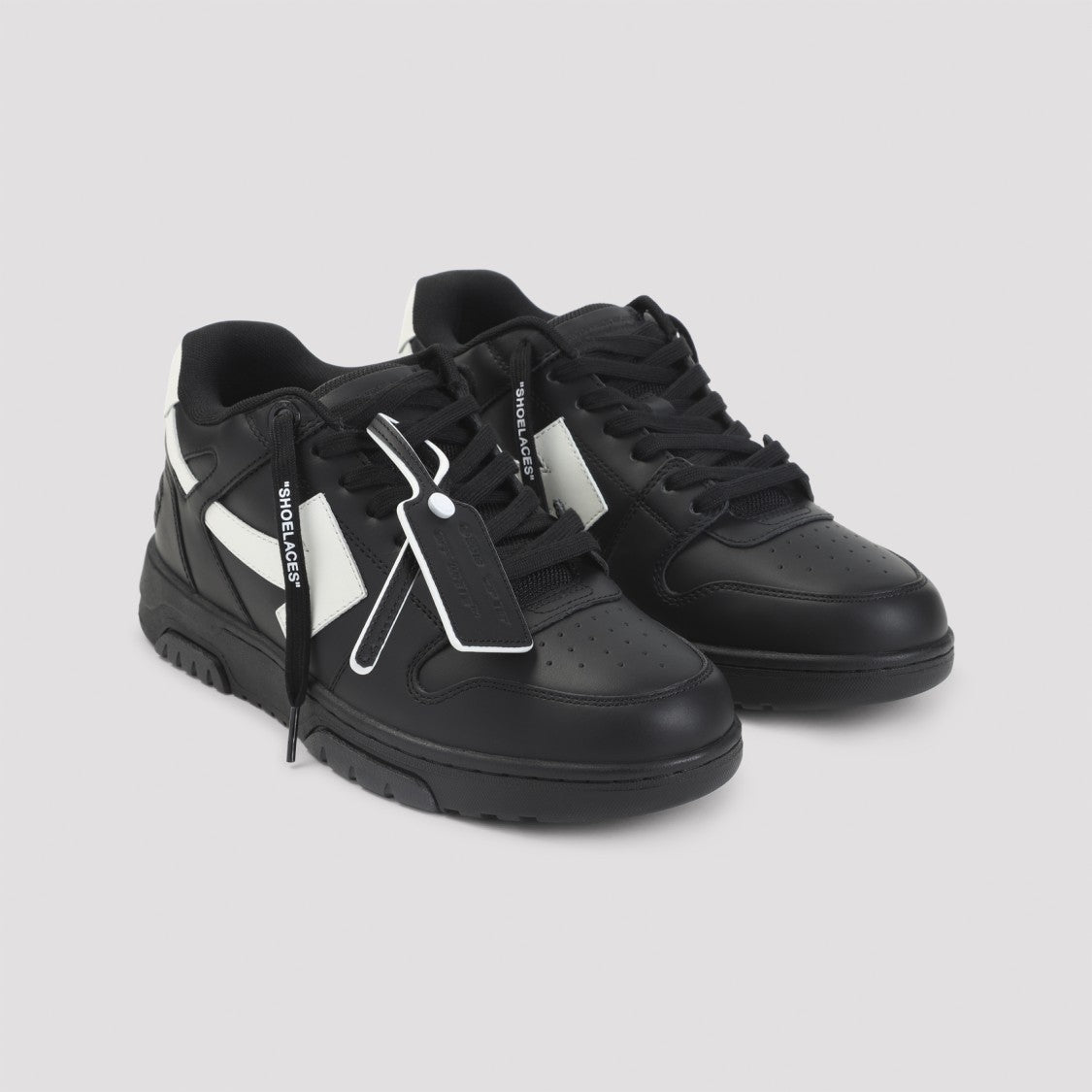 Off-White M-Out Of Office Black And White Leather Sneakers