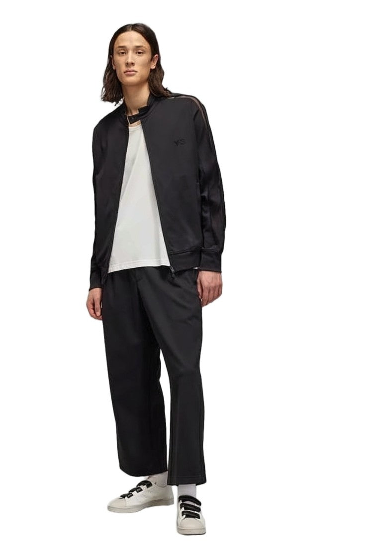 Y-3 Minimalist Black Zip-Up Jacket With Ribbed Details