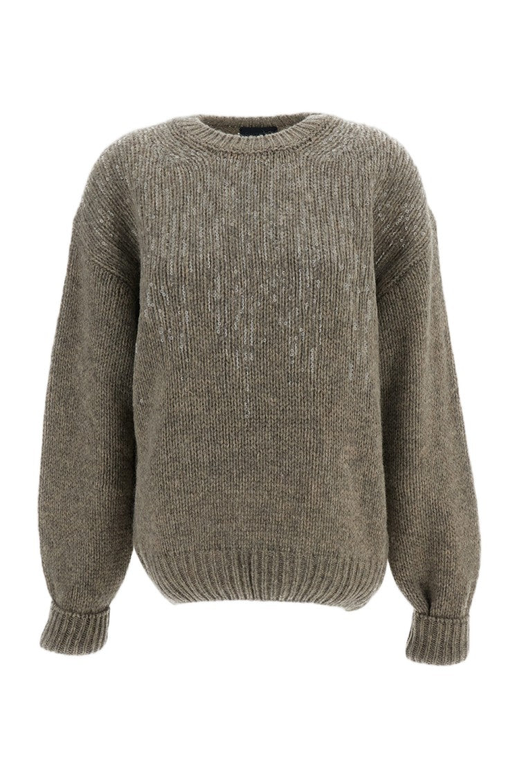 Haikure Crew Neck Sweater With Sequins
