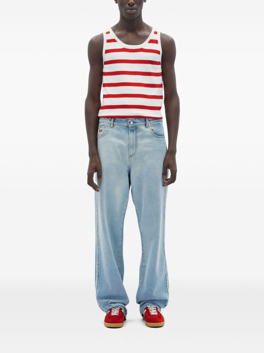 Msgm Wide-Leg Washed Denim Jeans