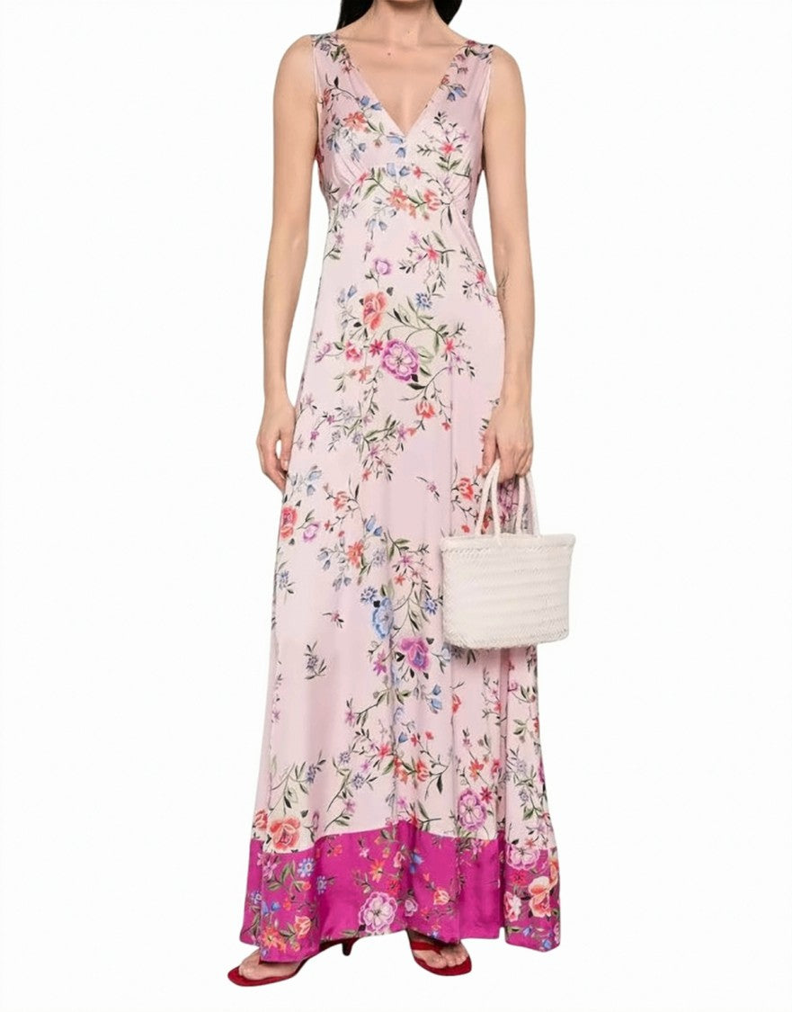 Liu Jo Long Floral V Neck Dress