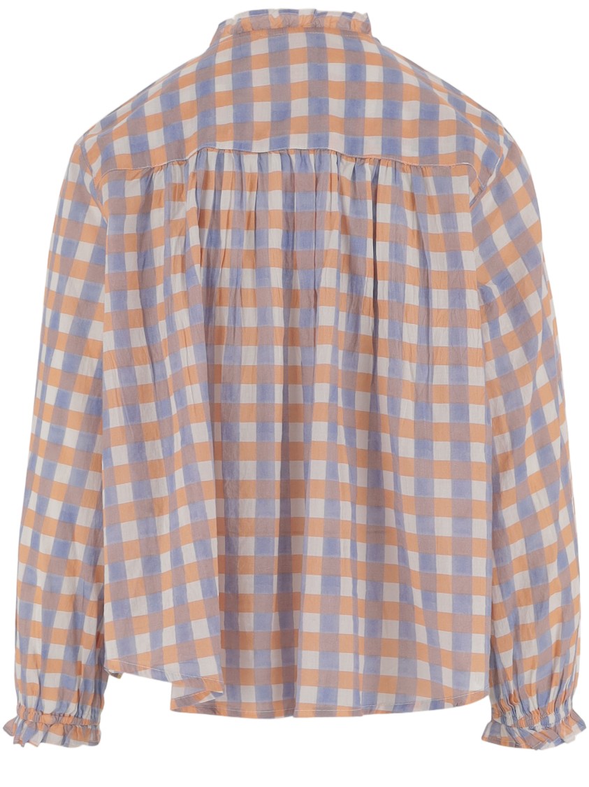 Philippa 1970 Cotton Shirt With Floral Embroidery And Smocking