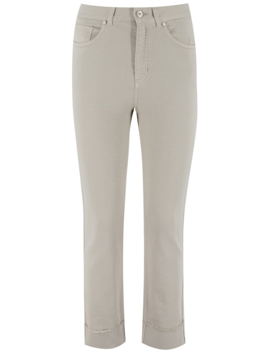 Panicale High-Waisted Trousers With Jewelled Turn-Up Detail