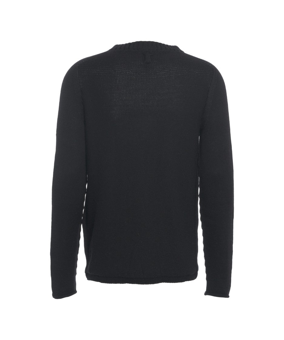 Hannes Roether Classic Wool Sweater With Ribbed Detailing