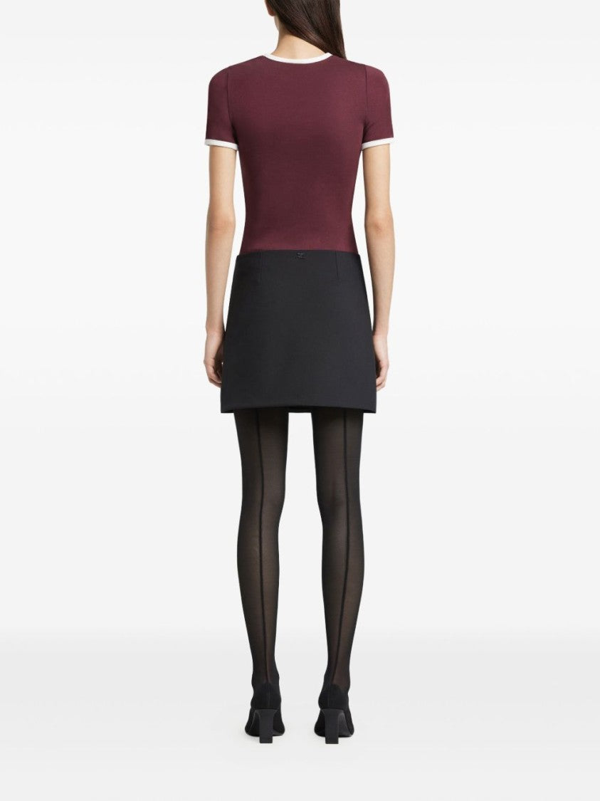 Courrèges Fitted Cotton Top With Contrast Trim
