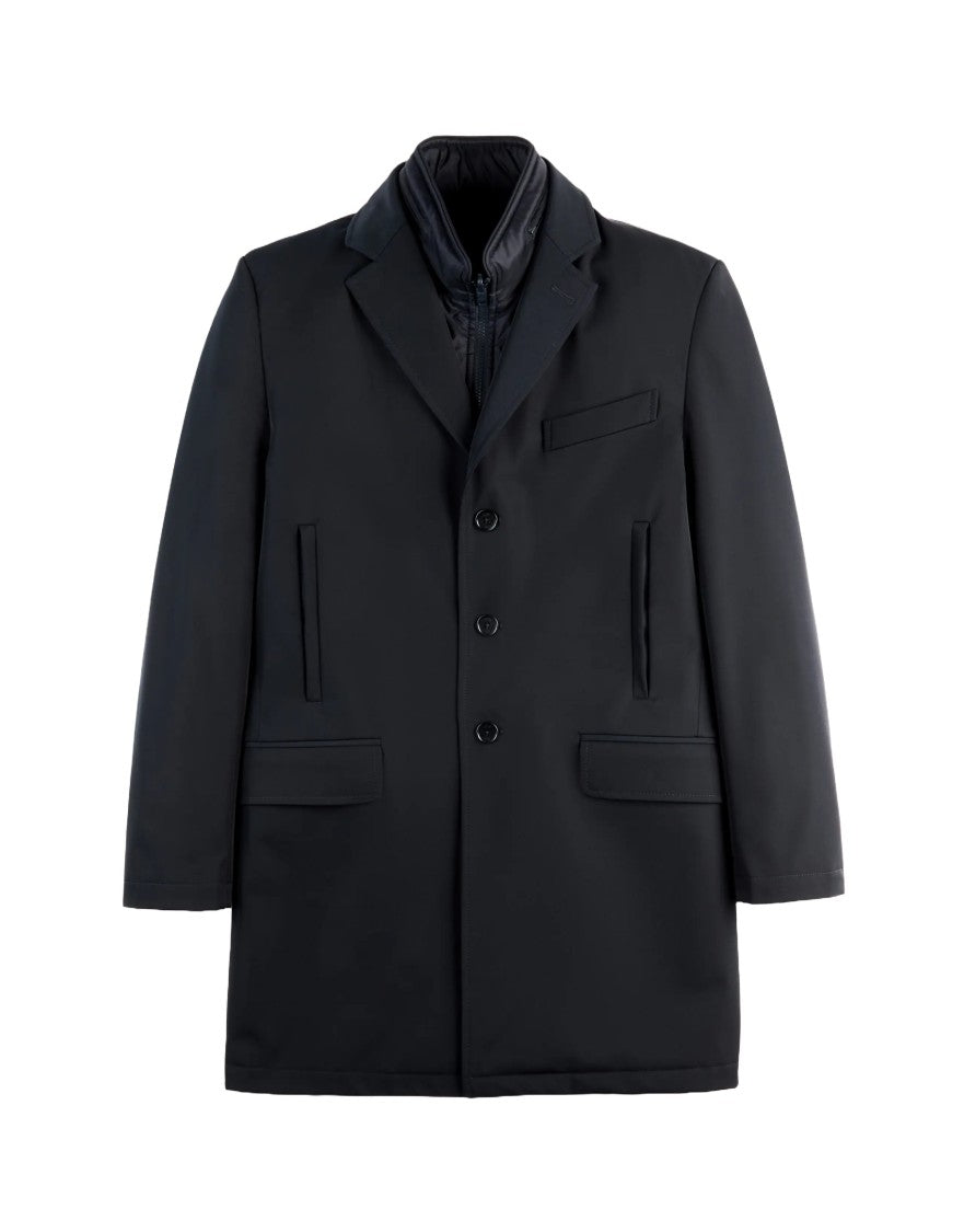 Fay Tailored Db Coat With Innovative Stretch Fabric