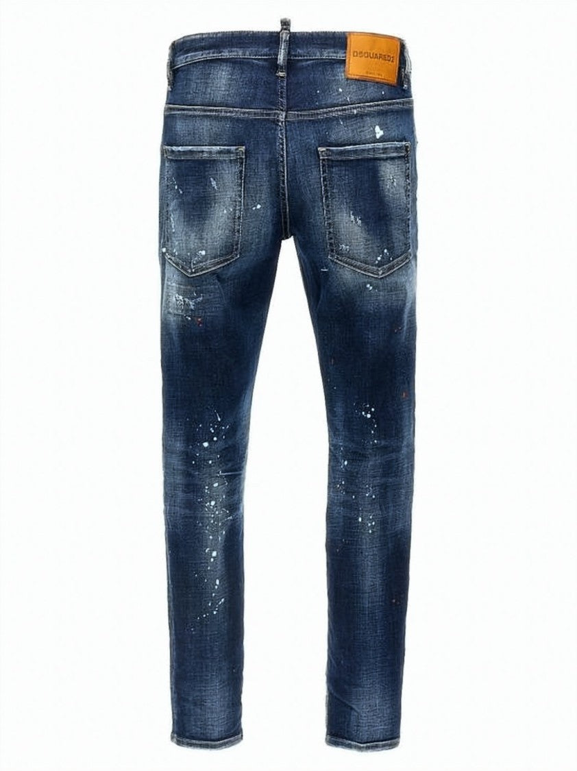 Dsquared2 Distressed Dark Blue Slim Fit Denim Pants