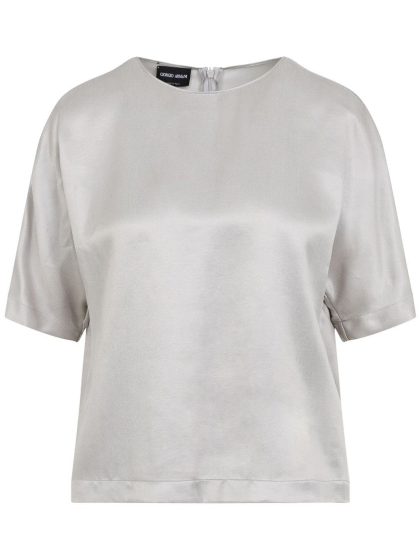 Giorgio Armani Ash Grey Shirt With Discreet Rear Zip Fastening