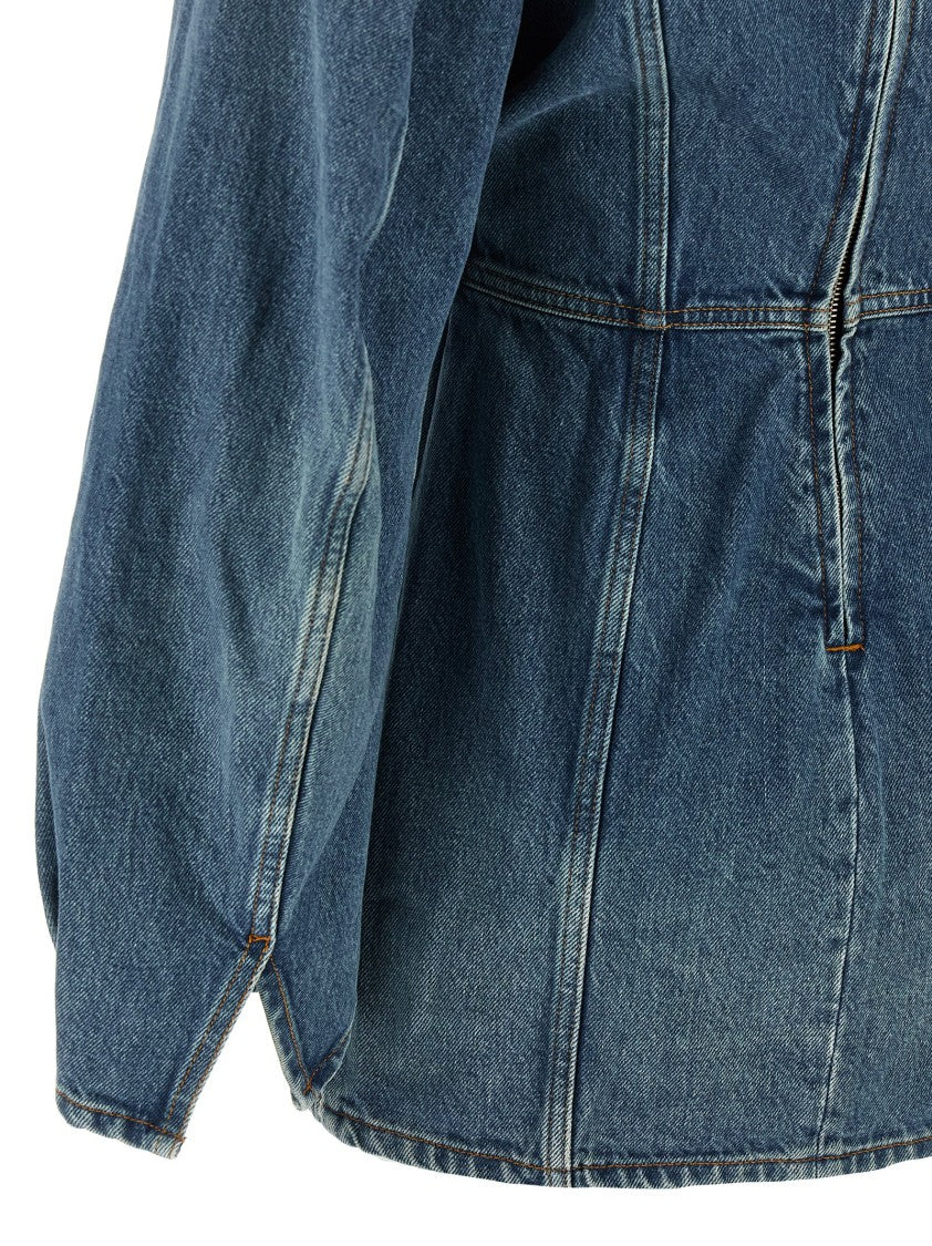 Haikure Blue Cotton Denim Mini Dress