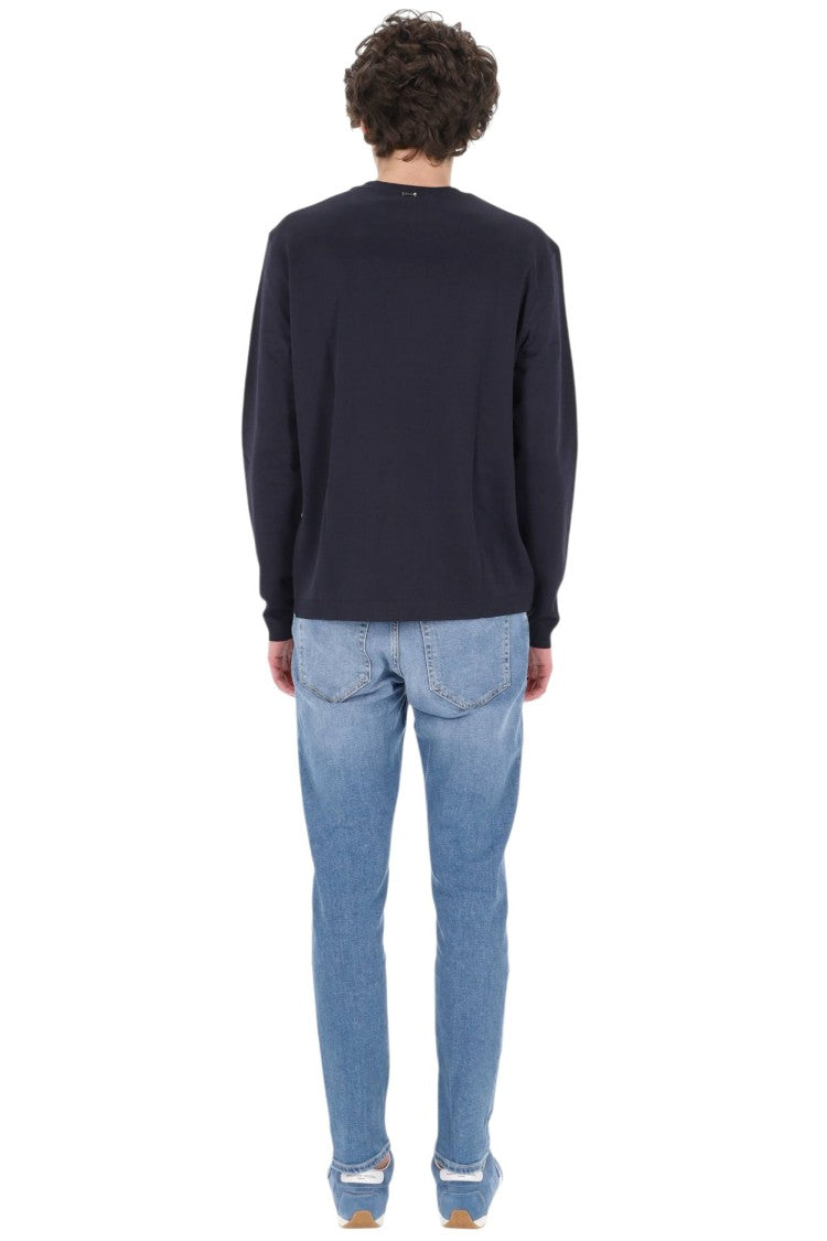 Herno Blue Pure Cotton Long-Sleeve T-Shirt