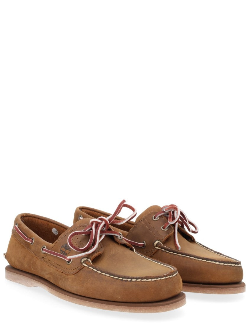 Timberland Natural Classic Boat White Stitching Loafers