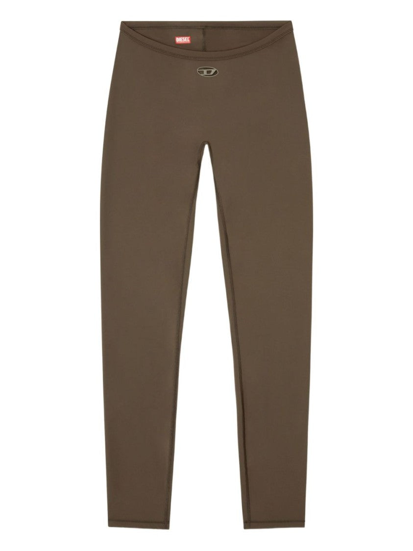 Diesel High-Waisted Green Trousers With Streamlined Silhouette