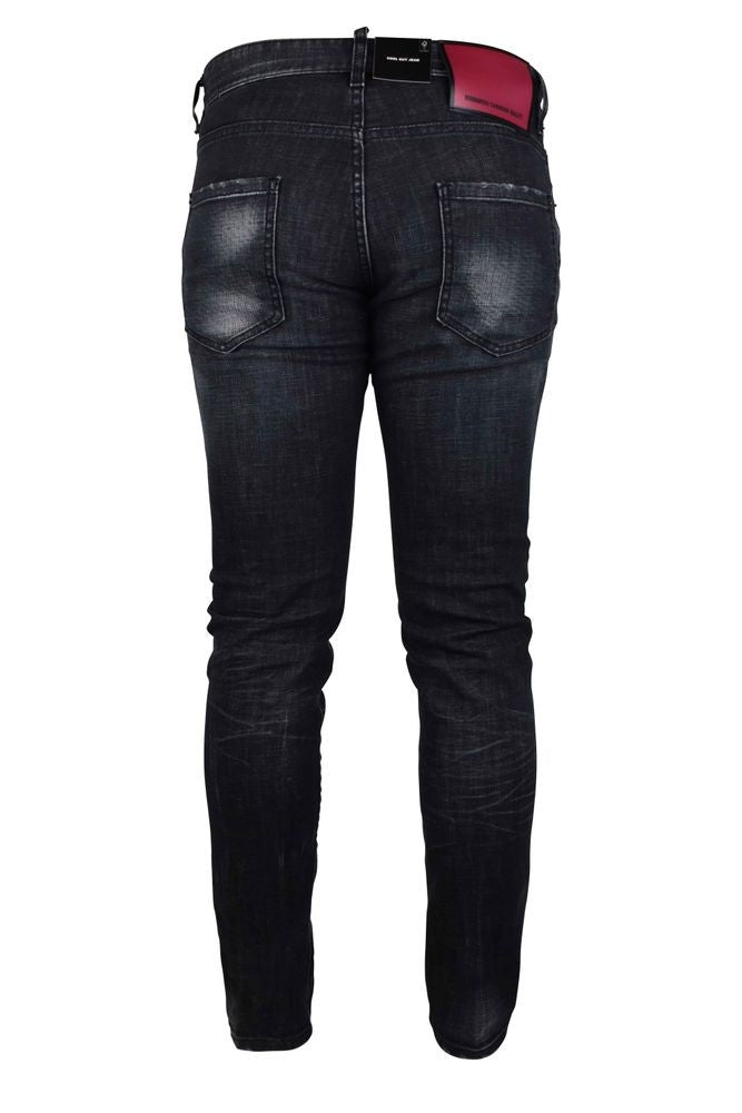Dsquared2 Slim-Fit Distressed Black Denim Jeans