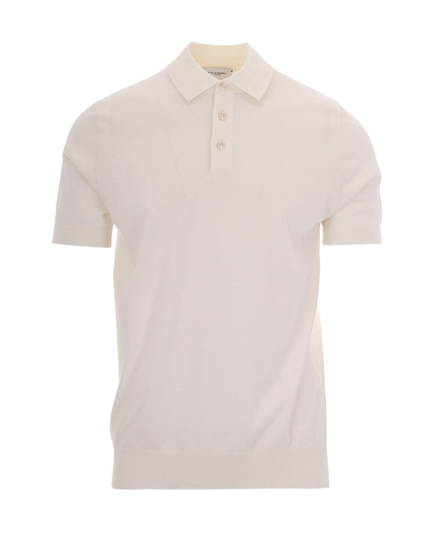 Paolo Pecora White Knit Polo Shirt