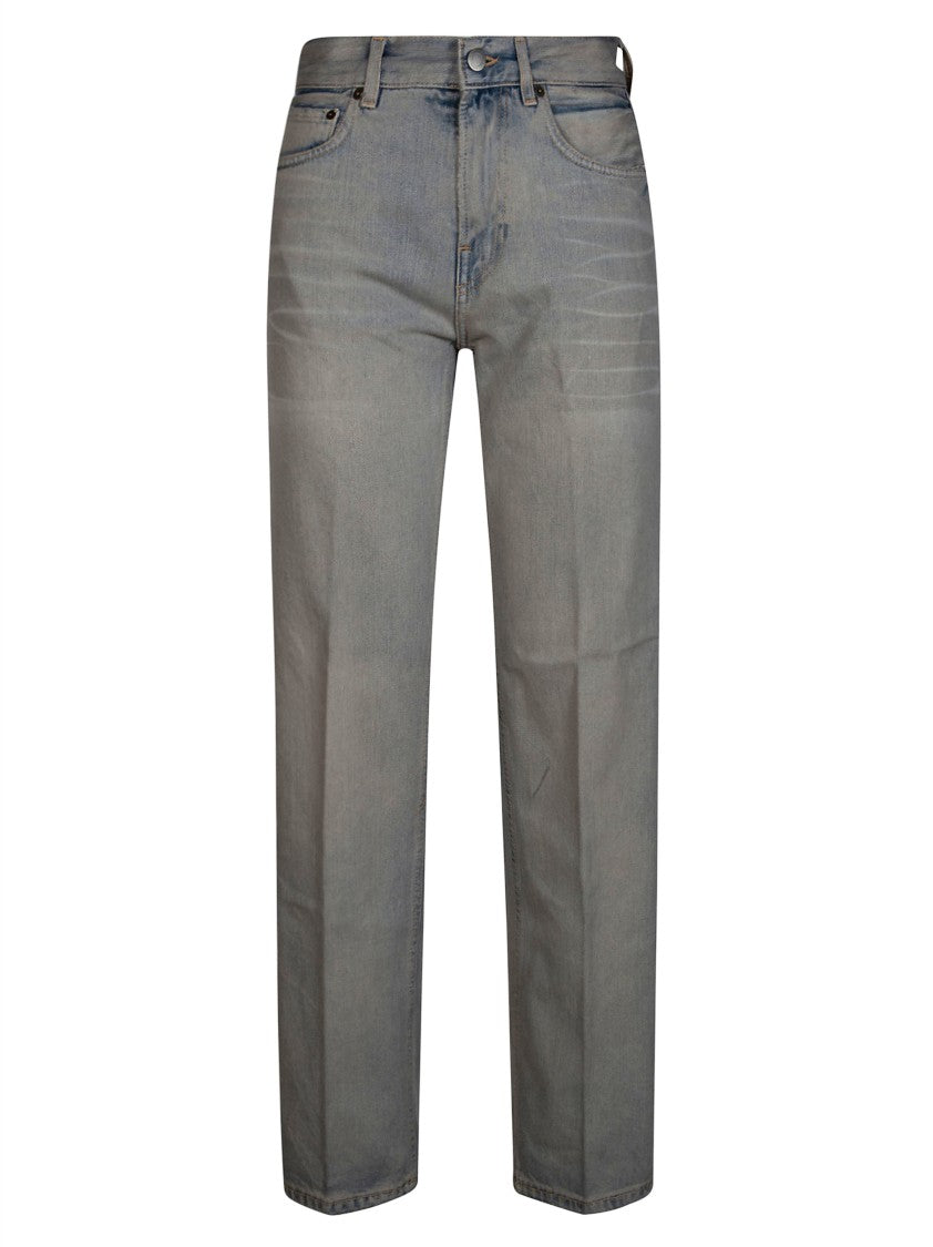 Haikure Grey Cotton Blend Distressed Jeans