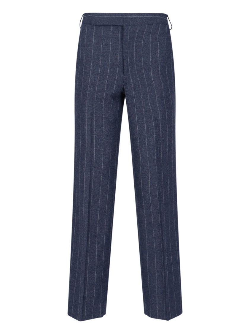 Lardini Pinstripe Virgin Wool And Cashmere Pants – Blue