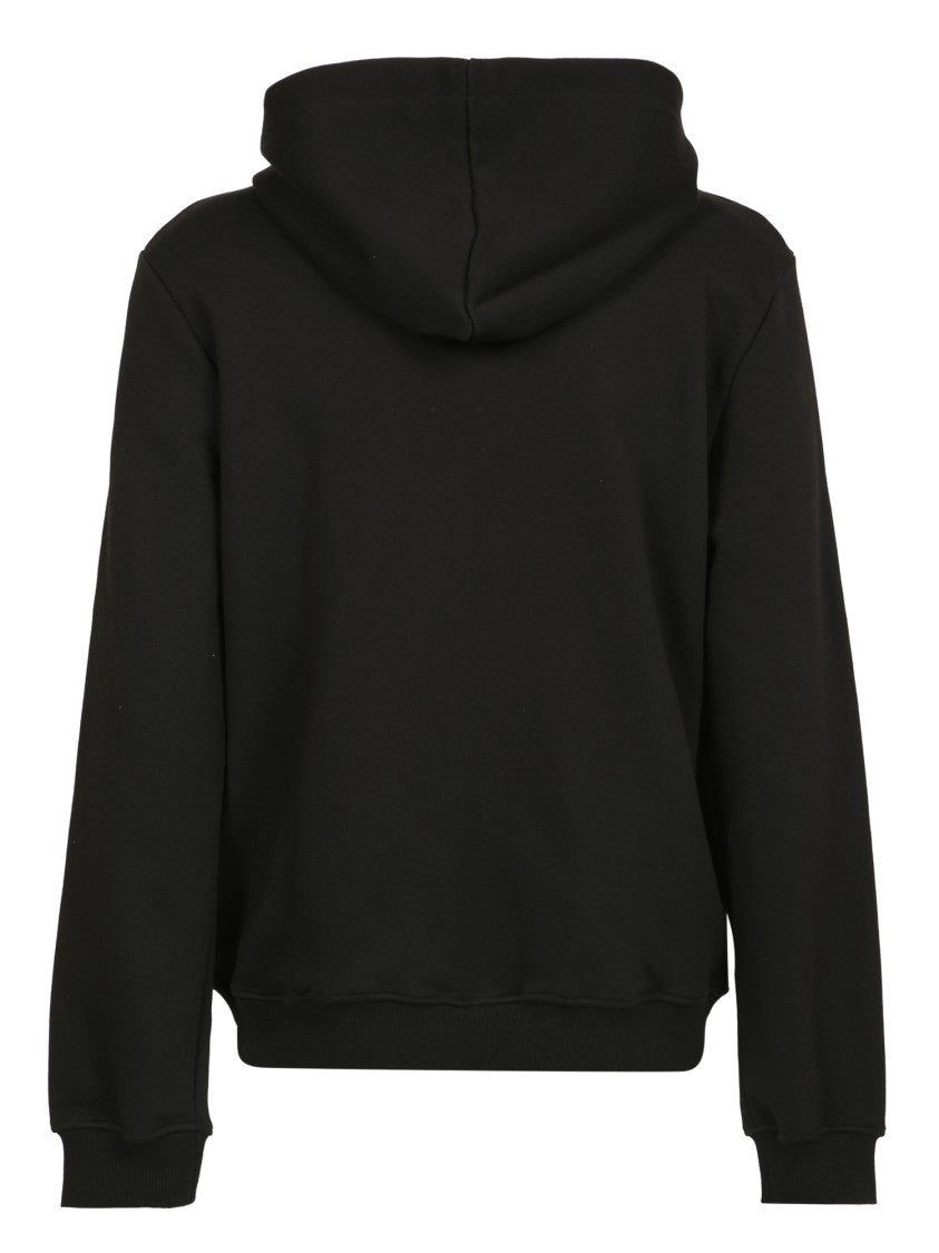 Giuseppe Zanotti Black Minimalist Zip-Up Cotton Hooded Sweatshirt