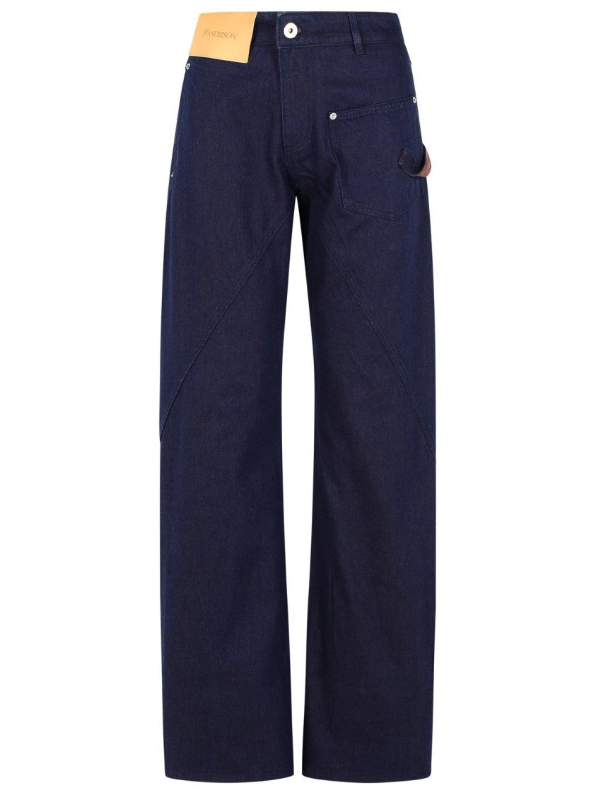 J. W. Anderson Workwear' Cotton Pants With Blue Twisted Leg