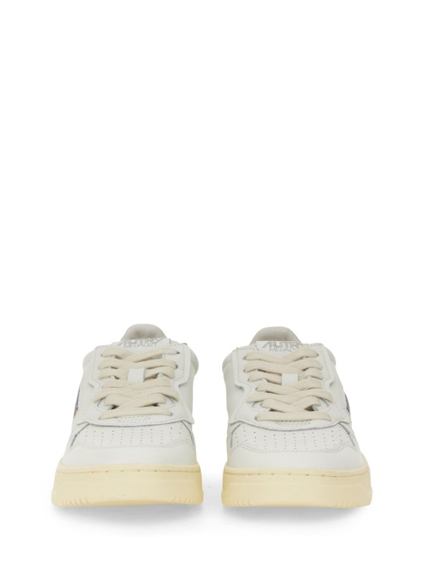 Autry Medalist Low Perforated Metallic Leather Sneakers