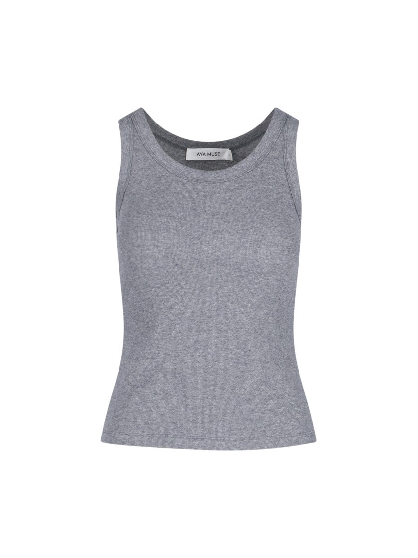 Aya Muse Ribbed Tank Top – Grey