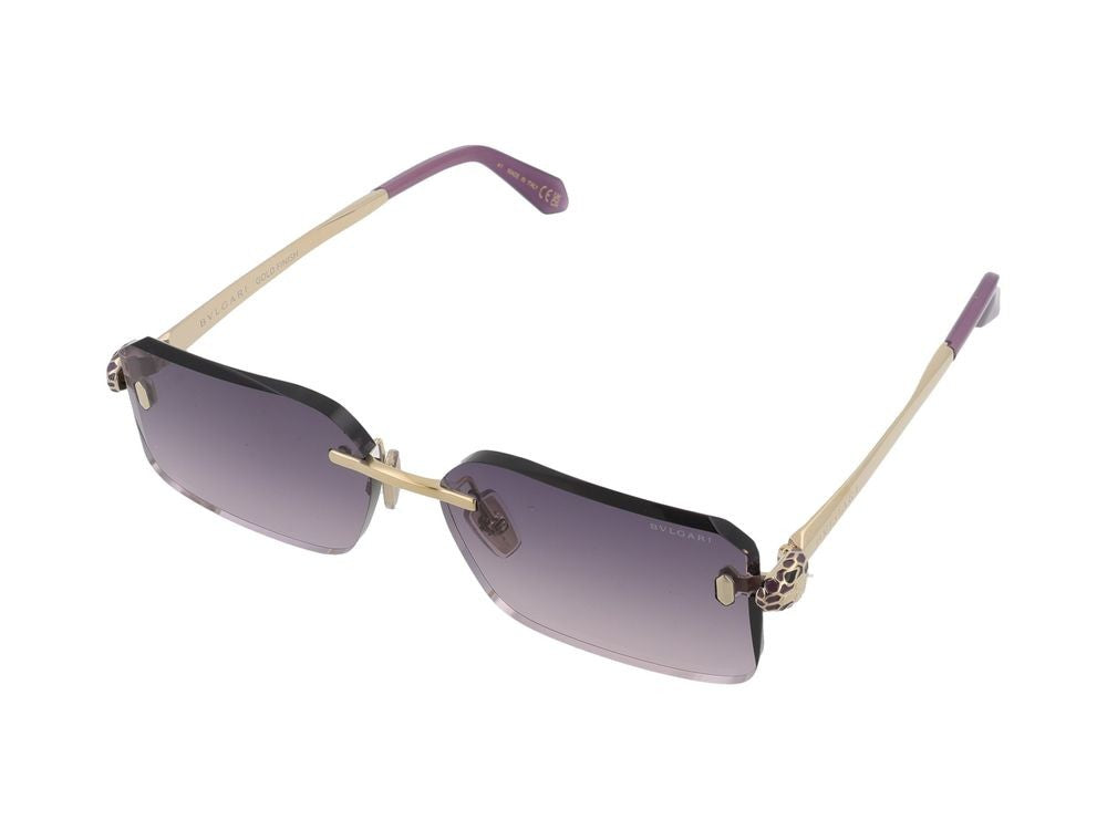 Bulgari Gradient Purple Lens Rimless Rectangular Sunglasses