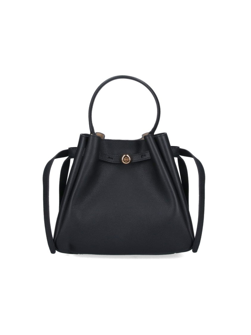 Tory Burch Black Romy Grain Leather Bucket Bag
