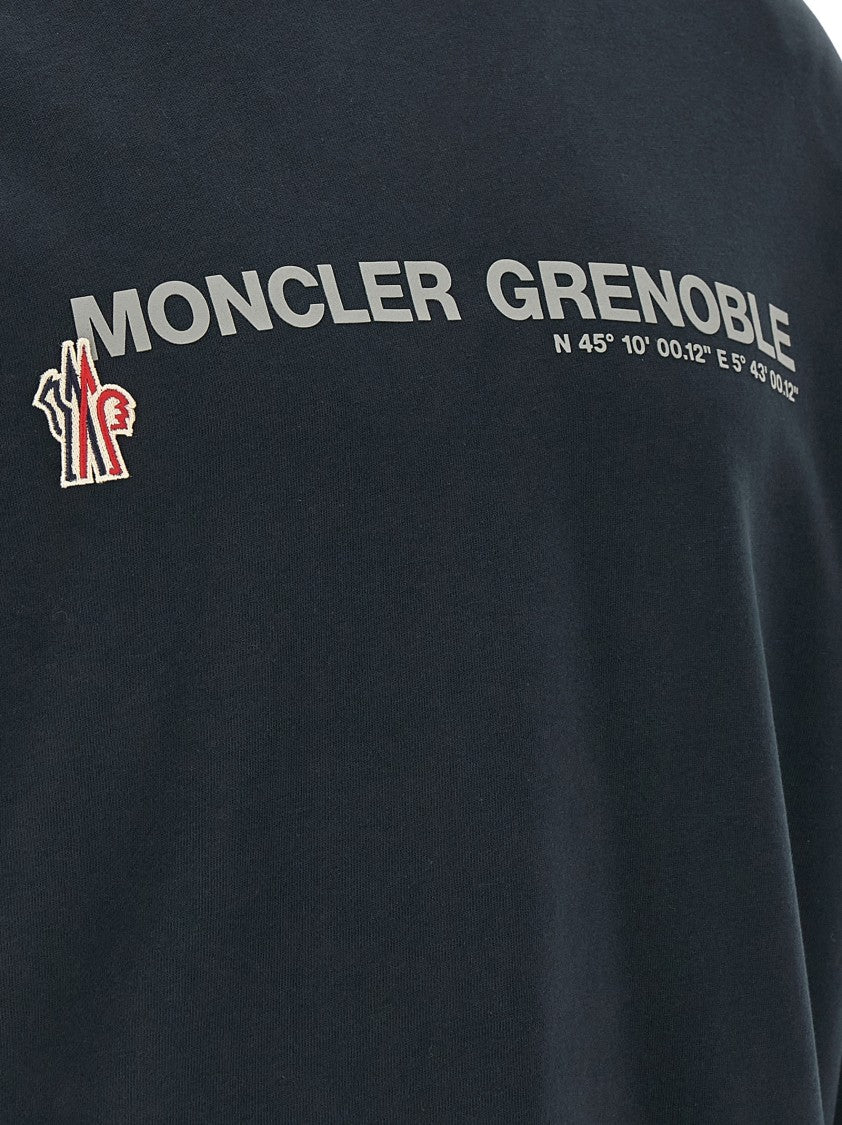 Moncler Grenoble Cotton Jersey Hoodie With Front Print