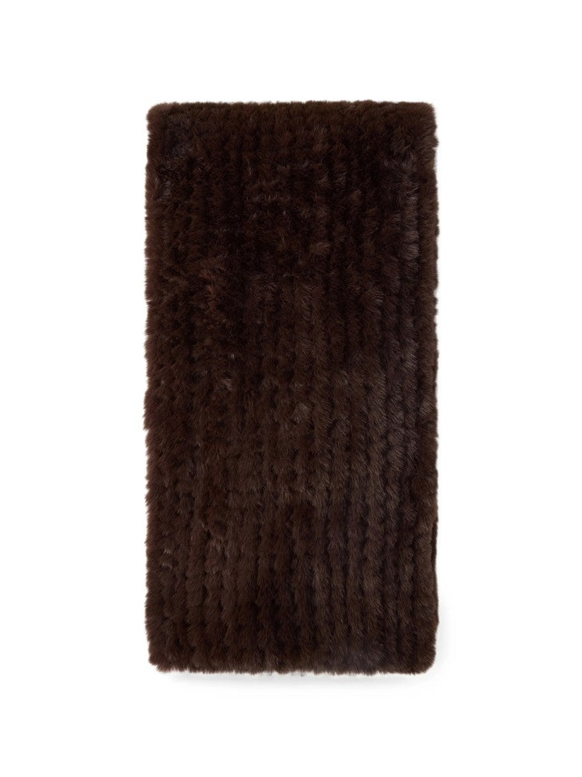 Pinko Ribbed Plush Scarf With Fringed Ends