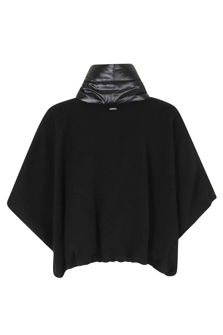 Herno Black Short Striped Quilted Wool-Blend Coat