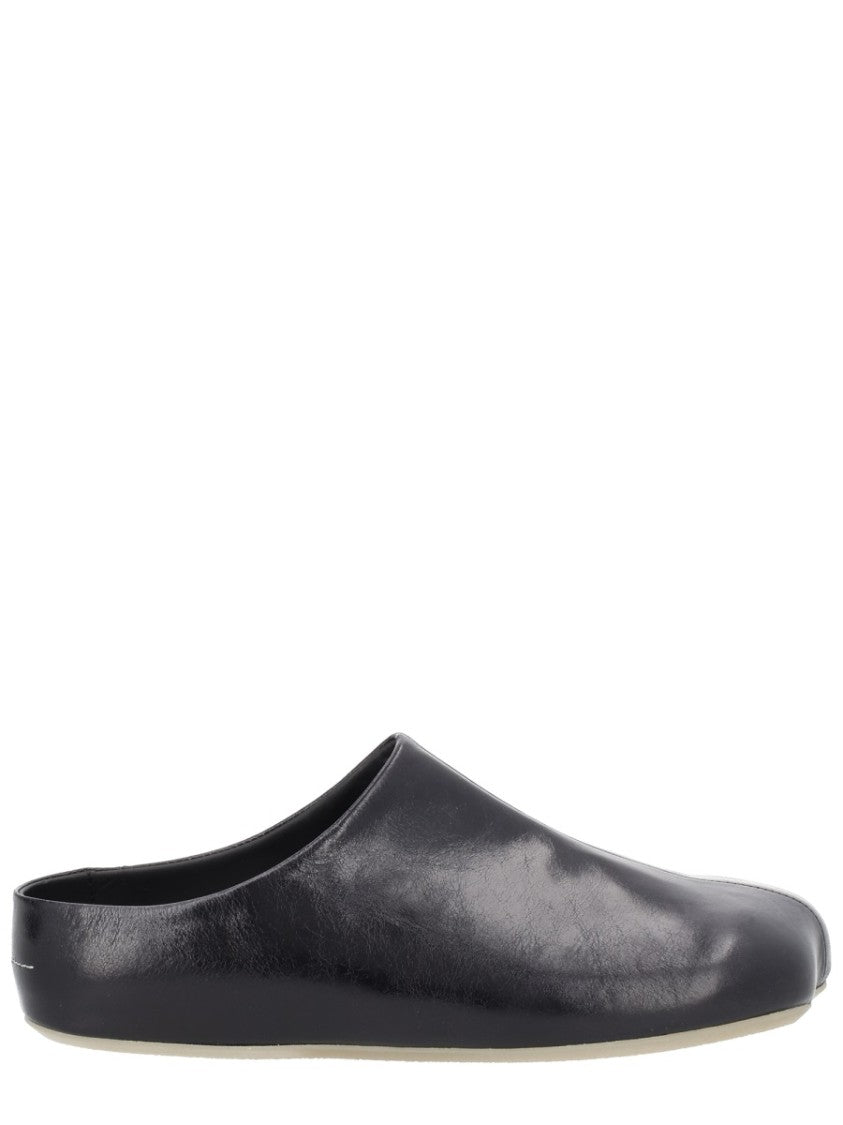 Mm6 By Maison Margiela Black Anatomical Low Heel Leather Loafers
