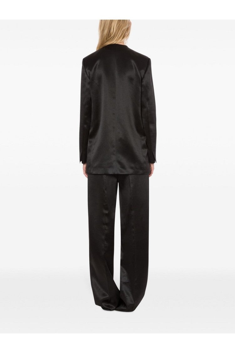 Philosophy Di Lorenzo Serafini Double-Breasted Blazer With Structured Shoulders And Sheen