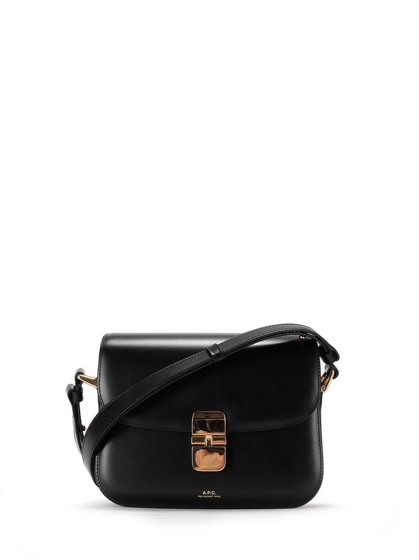 A.P.C. Smooth Black Cowhide Shoulder Bag