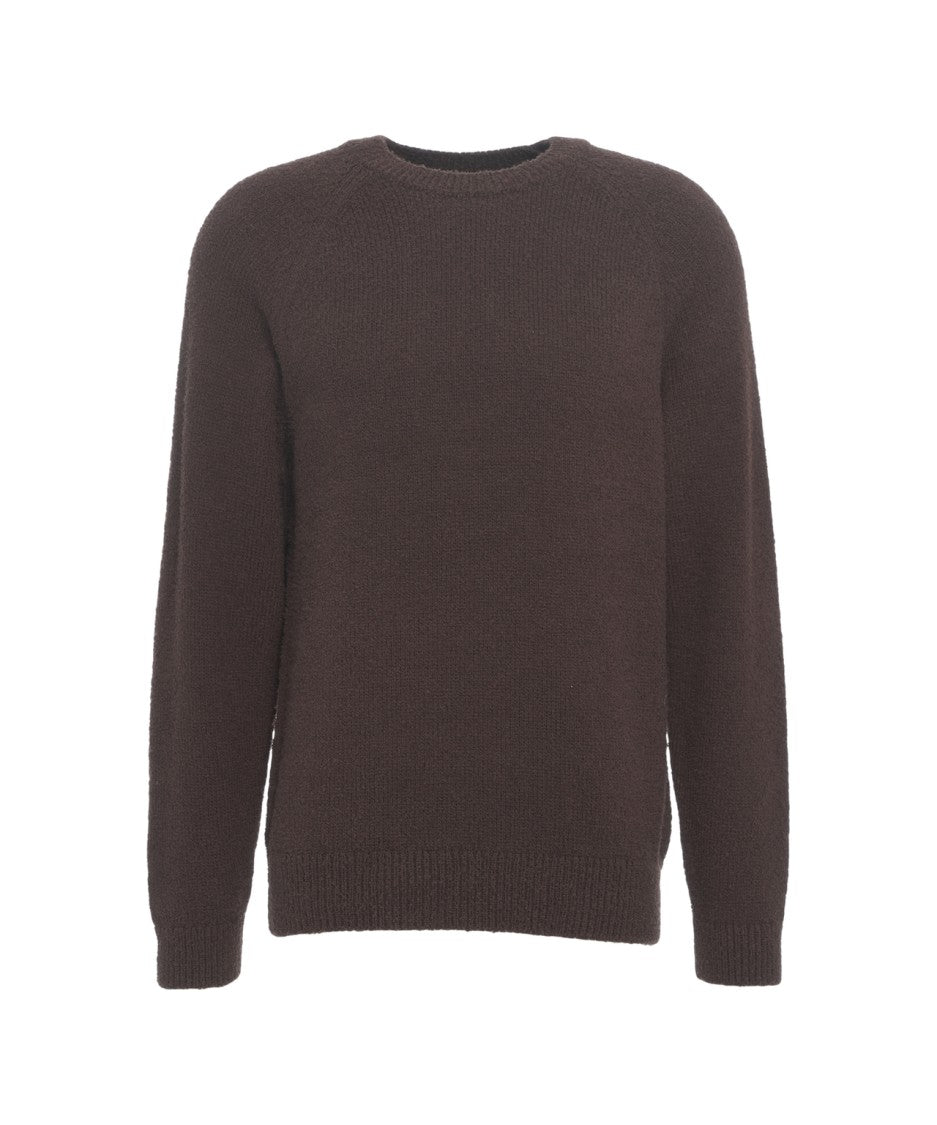 Closed Fine Textured Knit Pullover With Ribbed Details