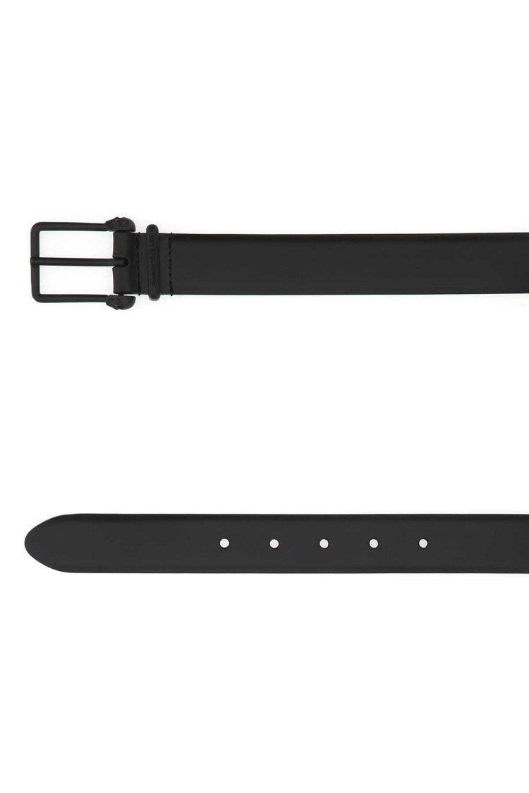 Alexander Mcqueen Black Leather Belt