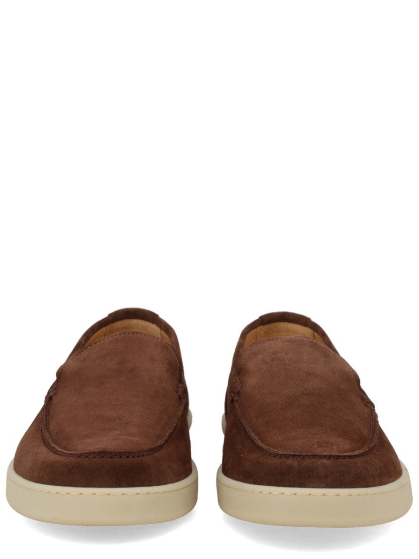 Woolrich Smooth Suede Moccasin Loafers With Contrasting Rubber Sole
