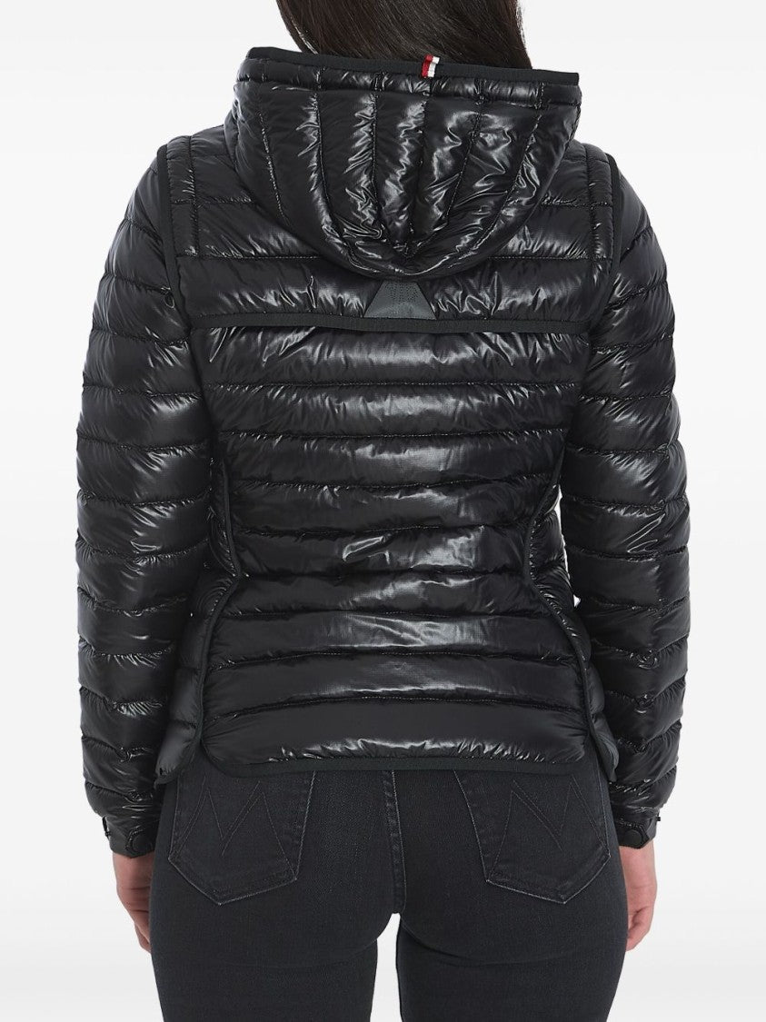 Moncler Grenoble Quilted Black Parka With Finish And Hood